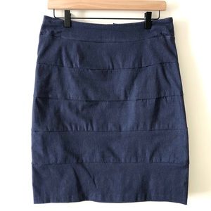 Vintage Stretch Denim Panel Pencil Skirt